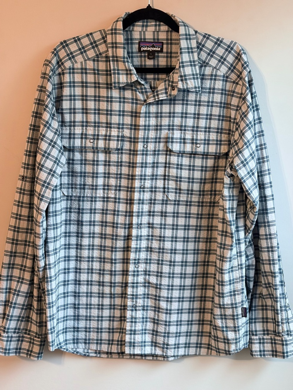 Patagonia Plaid Button Down Shirt Size Large Hiking Outdoor